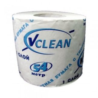 Бумага туалетная в стандартных рулонах Vclean, 54м, белая, 72рул/упак