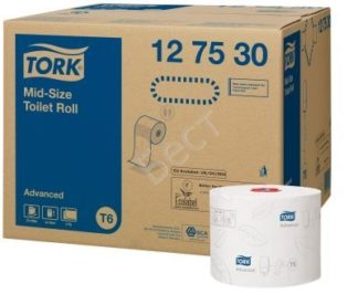 Бумага туалетная в средних рулонах Tork Advanced T6, 2-сл, 9,9*100, белый, 27рул/упак