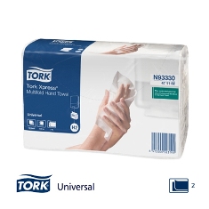 Полотенца для рук в пачках Tork Advanced Multifold, 2-сл, 213мм, 190л, белые, 20шт/упак